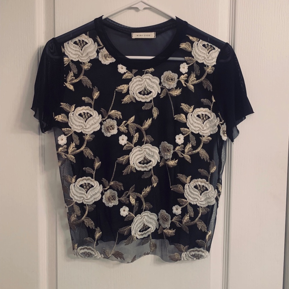 Floral sheer shirt